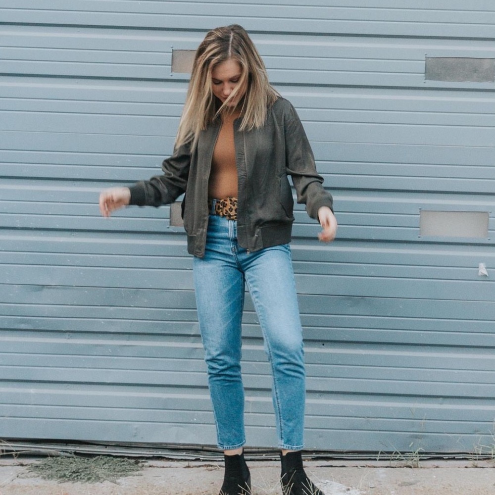 Green bomber jacket